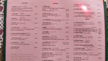 Mingees Korean Kitchen menu