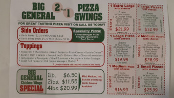 Big General 2 For 1 Pizza menu