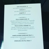 Tre Visi Cafe menu