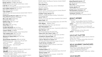 Cole's Market menu