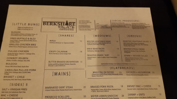 Berkshire Palate menu