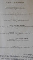 Vista 18 Lounge menu