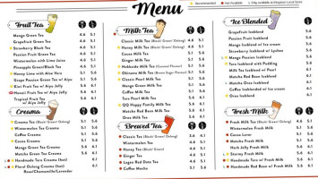 Mr. Mango Tea Juice menu