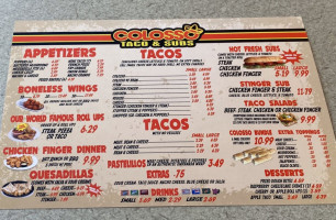 Colosso Taco Subs menu