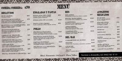 Cielito Lindo menu