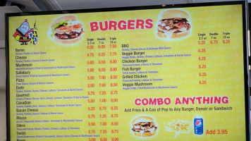 Burger Baron menu