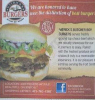 Patrick's Butcher Boy Burgers food