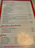 Fil's Diner menu