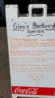 Gino's Pizza menu