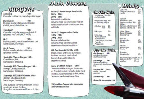 Suzie Q's Burgers Beers menu