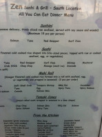 Zen Sushi & Grill menu