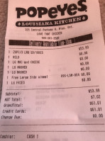 Popeyes Louisiana Kitchen menu