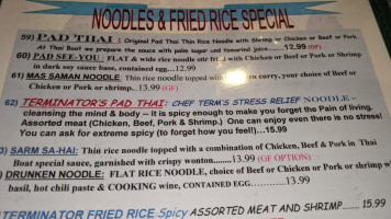 Thai Boat menu