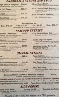 Zambelli's Leduc menu