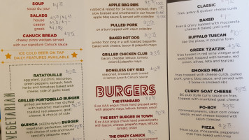 The Crazy Canuck menu