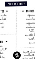 Modern Coffee menu