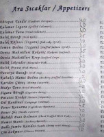 Limanda Balık menu