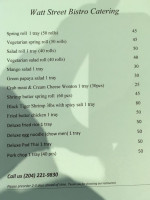 Watt Street Bistro menu