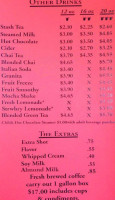 North Slope Coffee menu