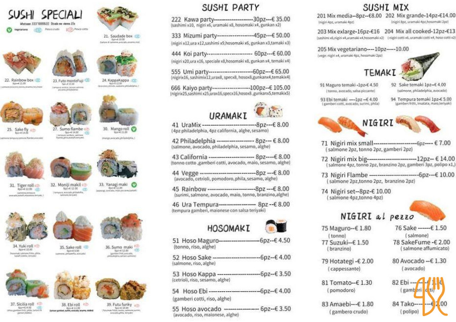 Kaiyo Sushi Speisekarte