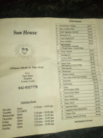 Sun House menu