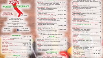 Solda's Restaurant menu