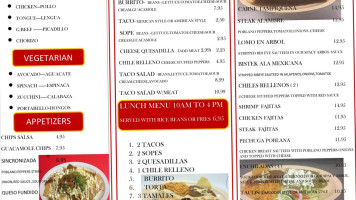 Poblano Peppers Taqueria menu