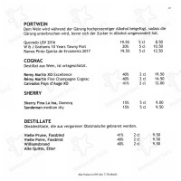 Company Lodge menu