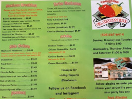 Taqueria El Habanero menu