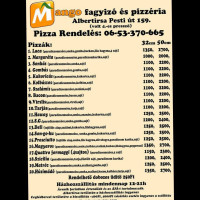 Mangó Fagyizó és Pizzéria menu