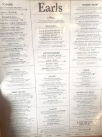 Earls Kitchen menu