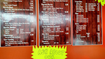 Tio Chpie's Taqueria menu