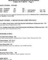 Blackstone Steakhouse And Grill Mississauga menu