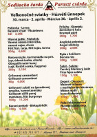 Sedliacka čarda menu