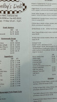 Shelby's Deli menu