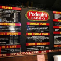 Podnuh's B-q menu