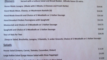 Sturino's menu