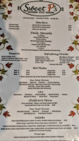 Sweet P's Southern Style menu