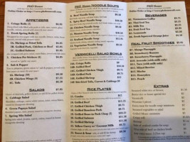 Pho House menu