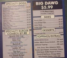 C J's Hotdogs menu