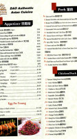 Dao Authentic Asian Cuisine menu