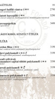 Aranyló Fogadó menu