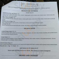 Prohibition Gastropub menu