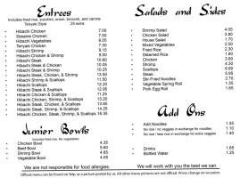 Tokyo Express menu