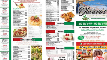 Oliviero's Pizzeria And Ice Cream menu