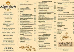 Ókécskei Csárda menu