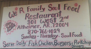 We R Family Soul Food menu