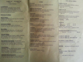 Drummies Pizzaria menu