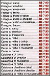 Pastel da Praça menu