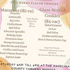 Melody's Macarons menu